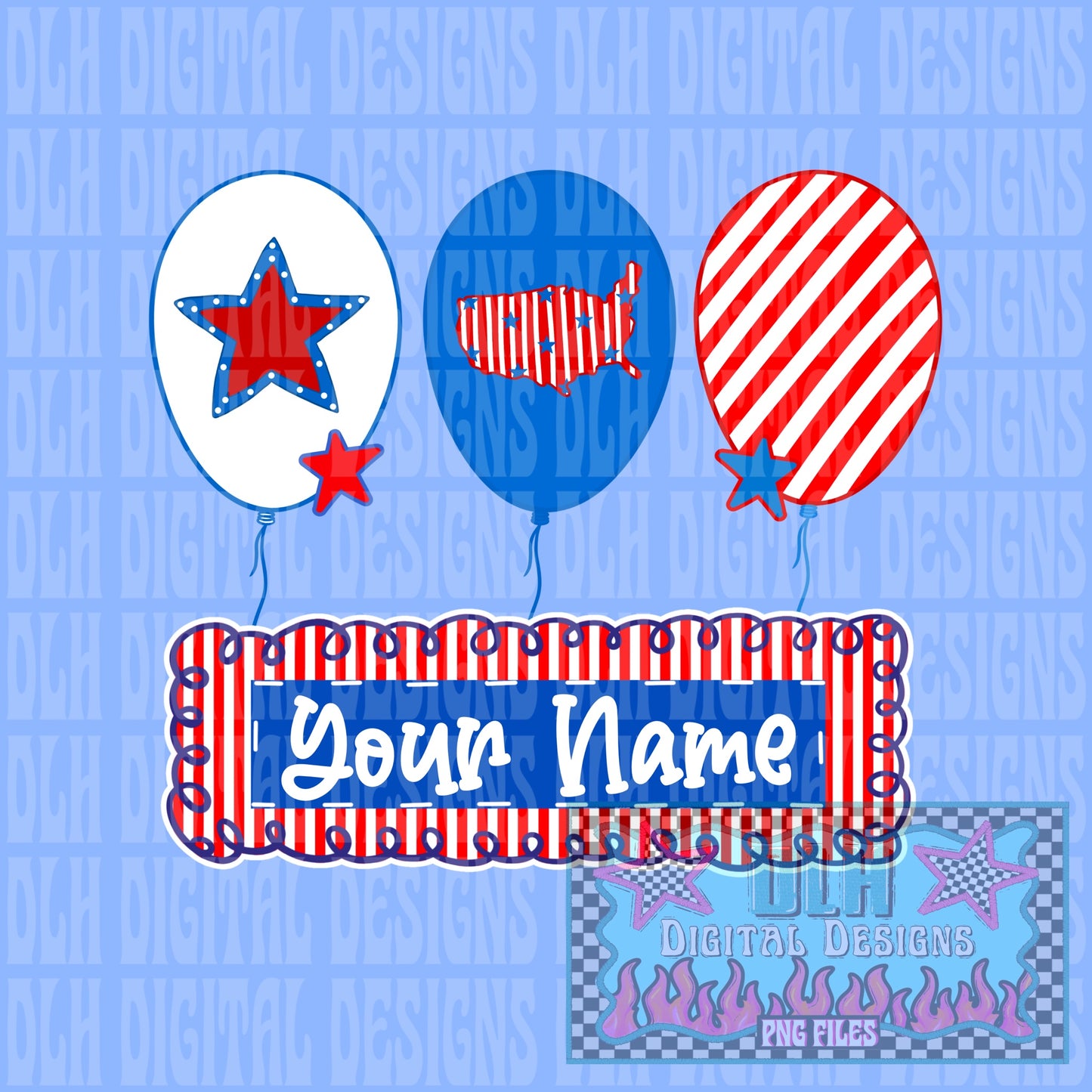 4th of July custom yourself PNG FILE