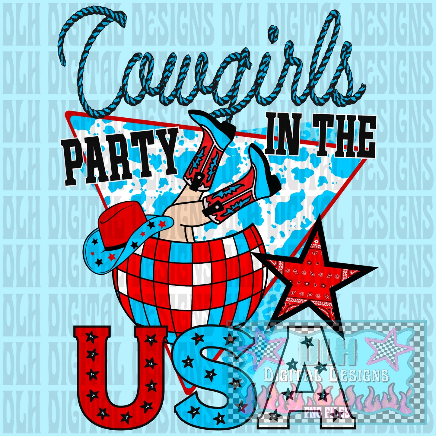 Cowgirls party in the USA PNG FILE