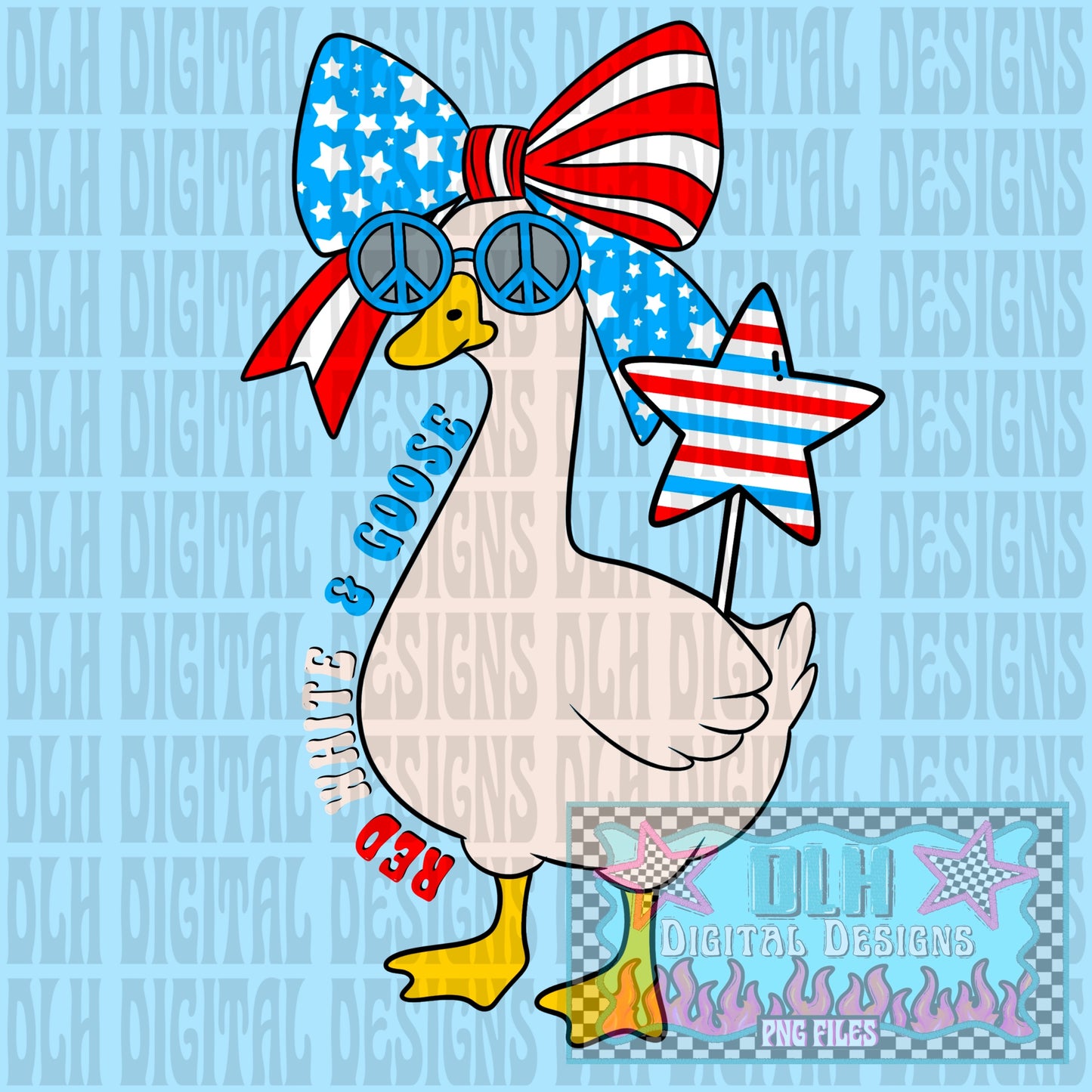 Red, white and goose PNG FILE